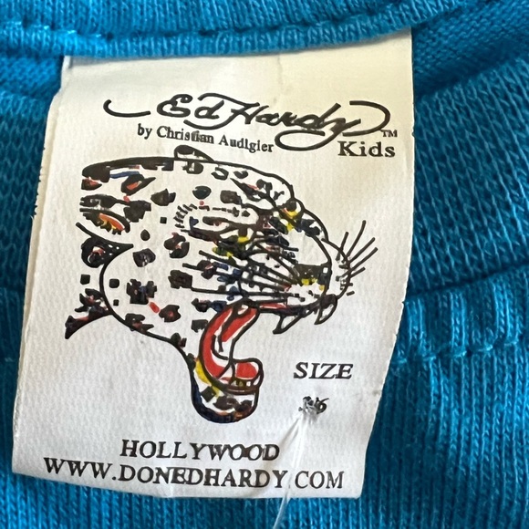 Ed Hardy Kids Blue Butterfly T-Shirt - Picture 4 of 5
